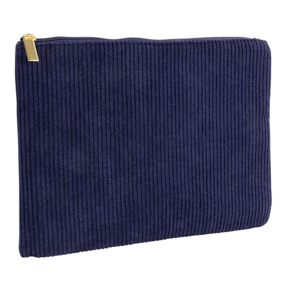 Trousse cosmétique publicitaire velours côtelé KOROI Bleu marine